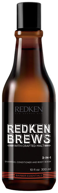 Redken Barbers and Brews 3 in 1 Shampoo, Conditioner, Body Wash