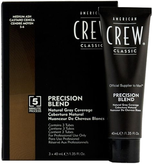 American Crew Precision Blend Natural Gray Coverage Medium Ash (5-6)